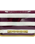 Maroon Thiccc Stripe Clear Stadium Bag with Gold Bamboo Stick