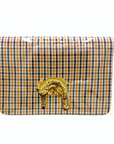 Orange and Blue Plaid Clear Stadium Bag with Gator