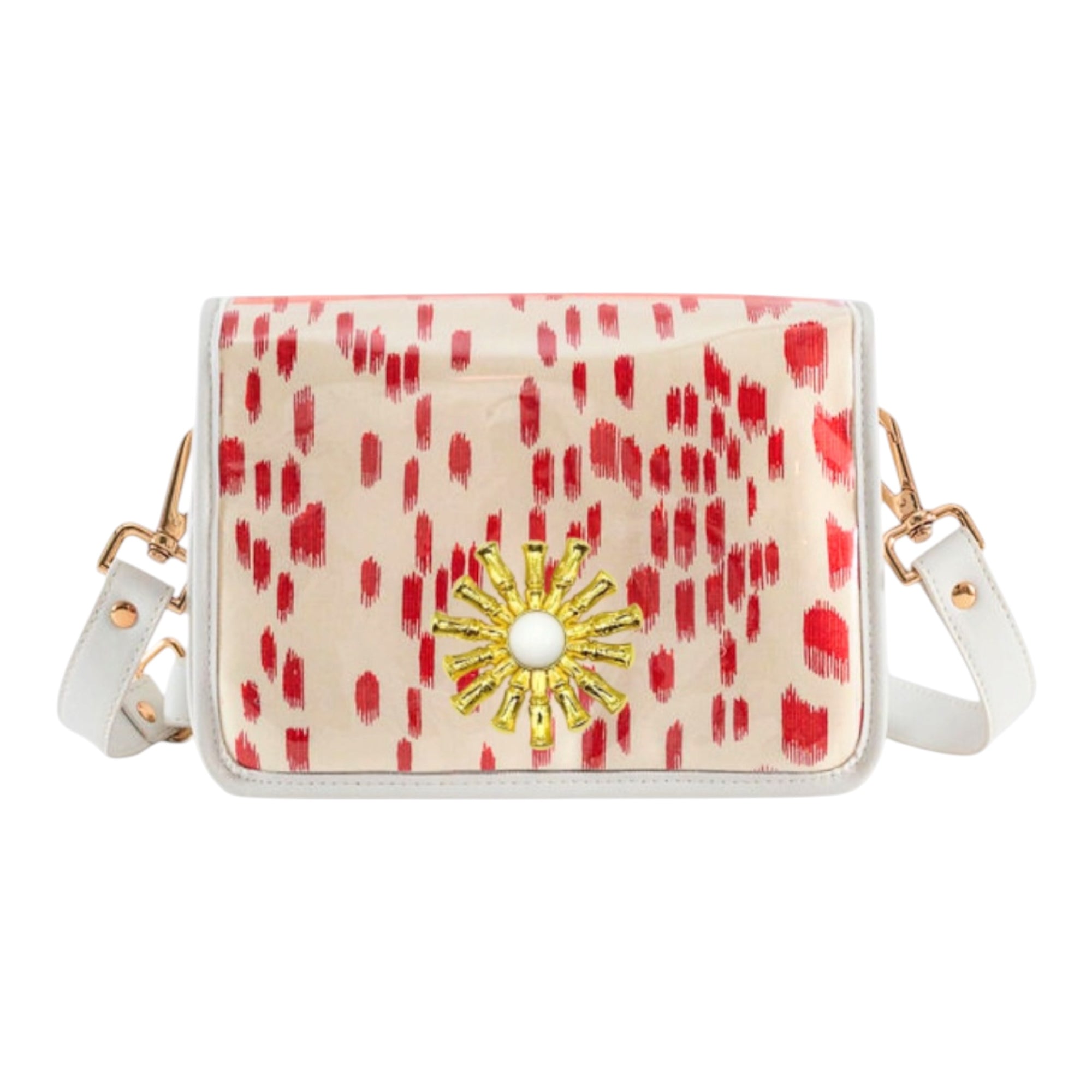 Red Les Touches Clear Stadium Bag with White Starburst