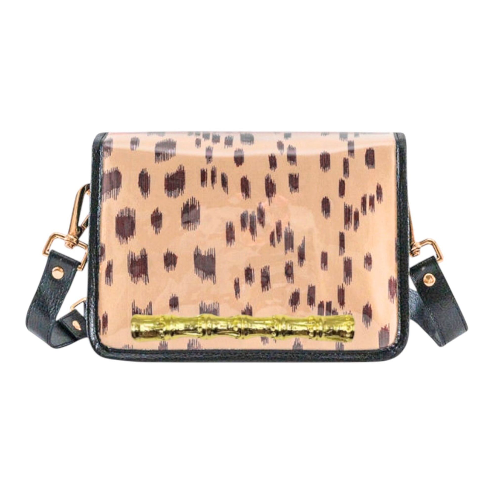 Maroon Les Touches Clear Stadium Bag with Gold Bamboo II