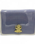 Purple Gingham Clear Stadium Bag with Frog