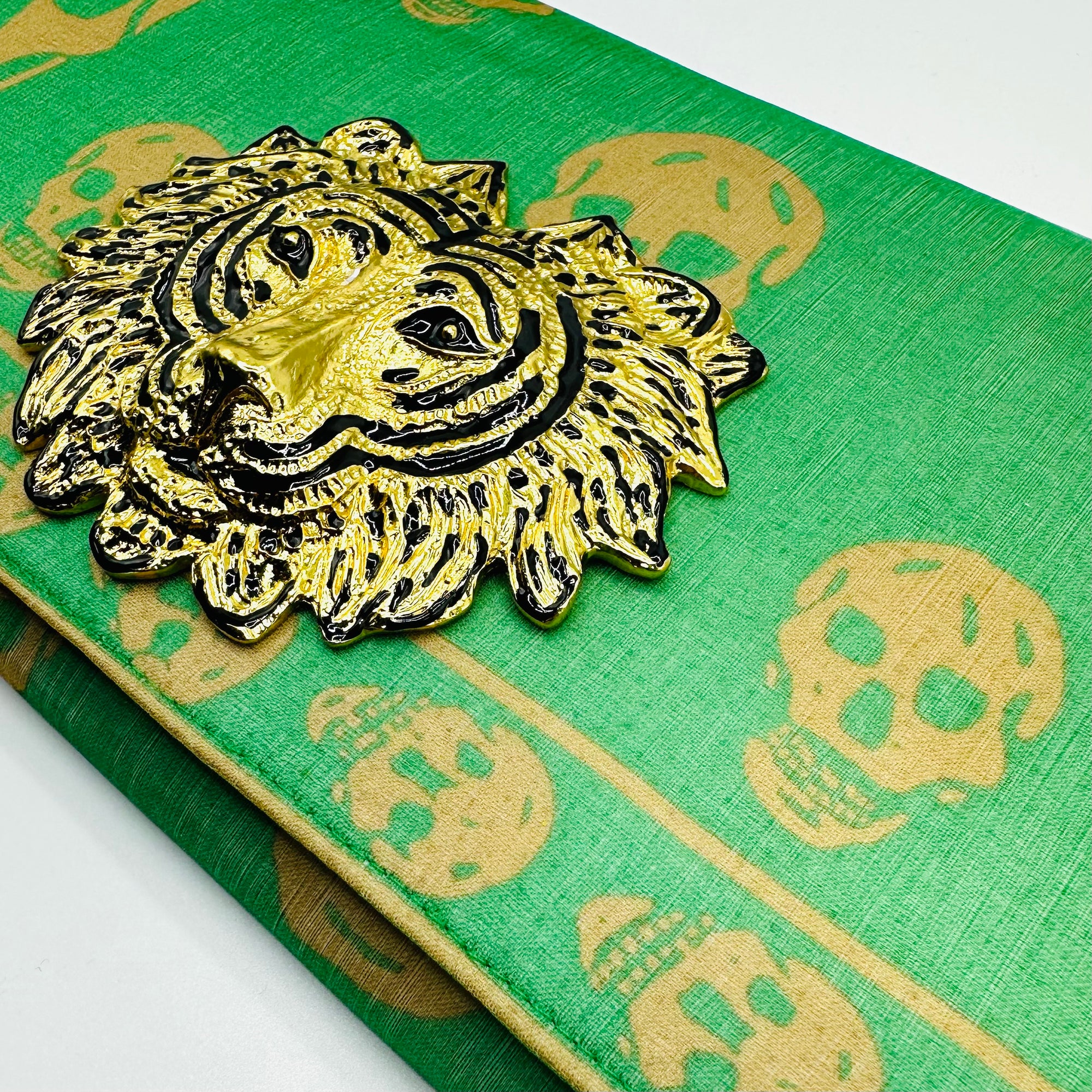 Alexander McQueen Green Skull Scarf Clutch