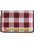 Crimson Buffalo Check Clear Stadium Bag with Gold Bamboo Stick