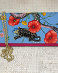 Gucci Blue Floral Crossbody Clutch