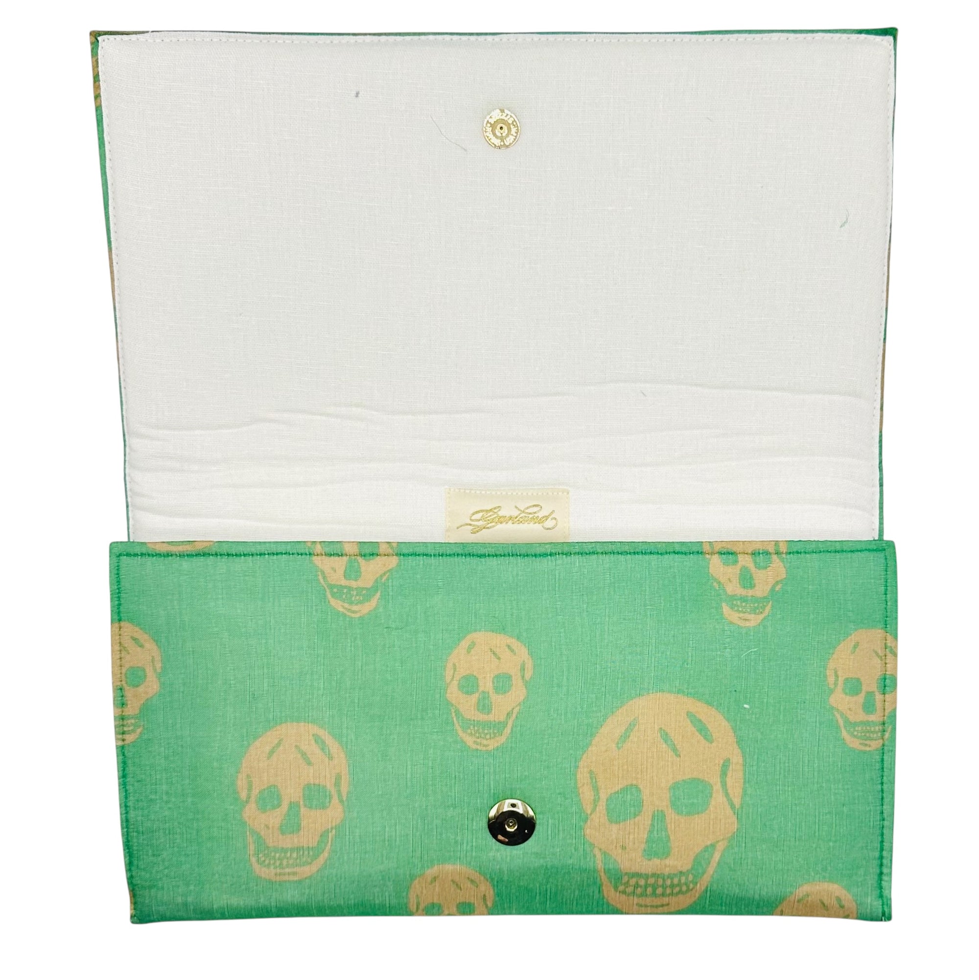 Alexander McQueen Green Skull Scarf Clutch