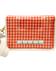 Orange Gingham Clear Stadium Bag with White Bamboo