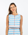 Emmy Top - Blue Scallop (sleeveless)