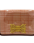 Burnt Orange Grid Clear Stadium Bag with XX Bamboo