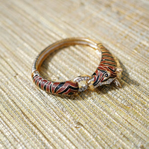 Zebra Hinged Bracelet in Black/Brown