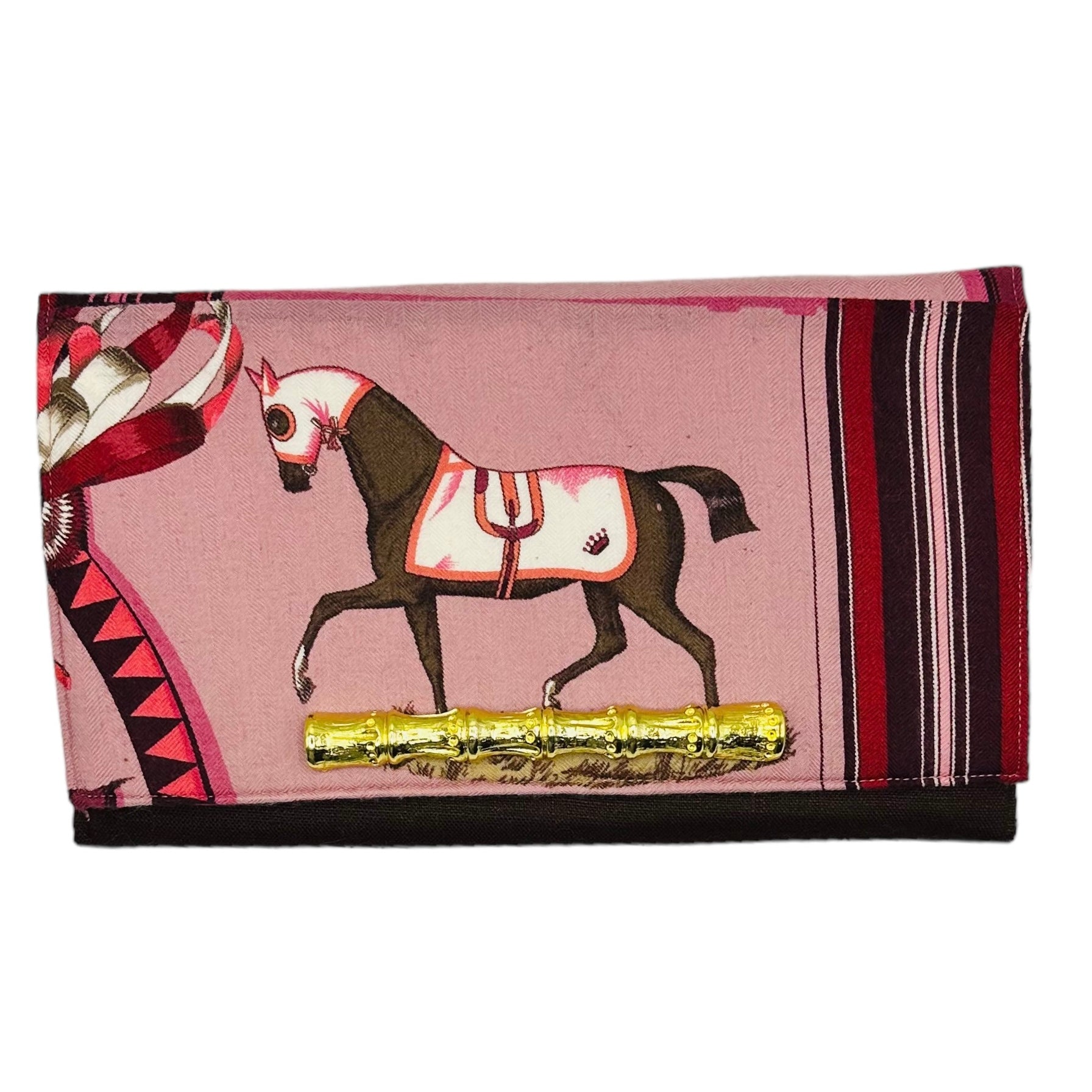 Pink Equestrian Scarf Clutch (Flawed)