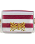 Maroon Stripe Clear Stadium Bag with XX Bamboo (white trim)