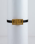 Thin Black Leather Belt