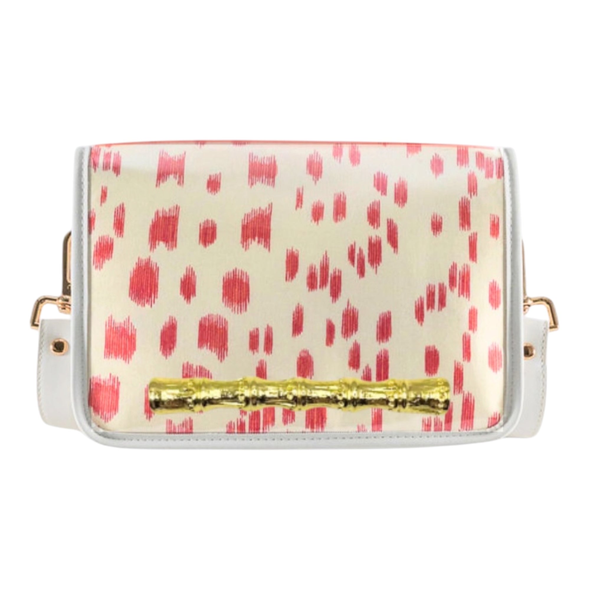 Pink Les Touches Clear Stadium Bag with Gold Bamboo Stick