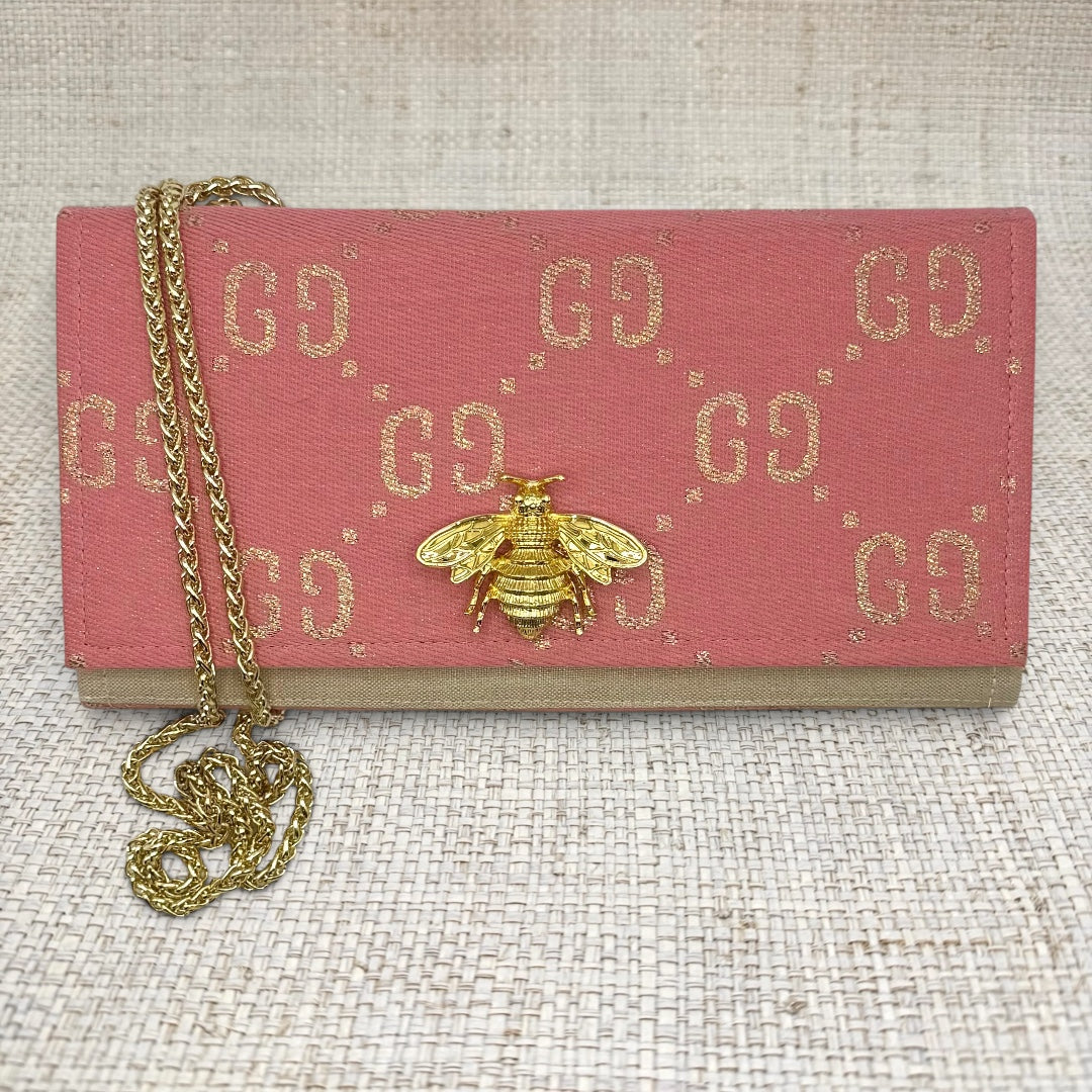 Gucci Pink Scarf Crossbody Clutch