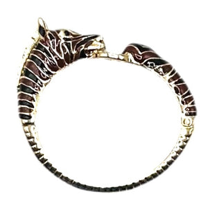 Zebra Hinged Bracelet in Black/Brown