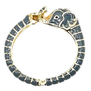 Elephant Hinged Bracelet in Grey/Gold