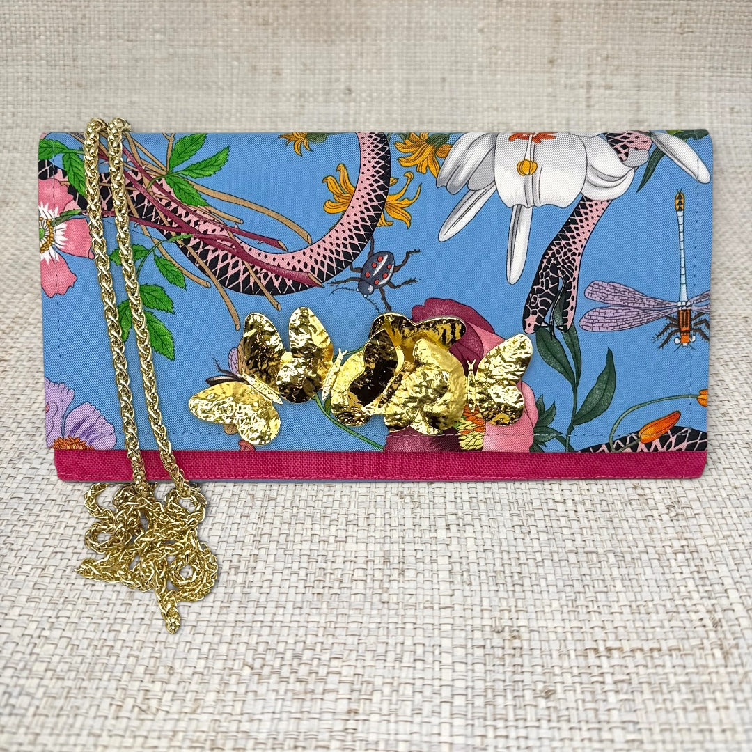 Gucci Blue Floral Crossbody Clutch IV