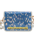 Blue and White Les Touches Clear Stadium Bag with Gold Bamboo Stick