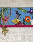 Gucci Blue Floral Scarf Crossbody Clutch II