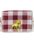 Crimson Buffalo Check Clear Stadium Bag with Bulldog