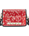 Red and White Les Touches Clear Stadium Bag with White Bamboo Stick