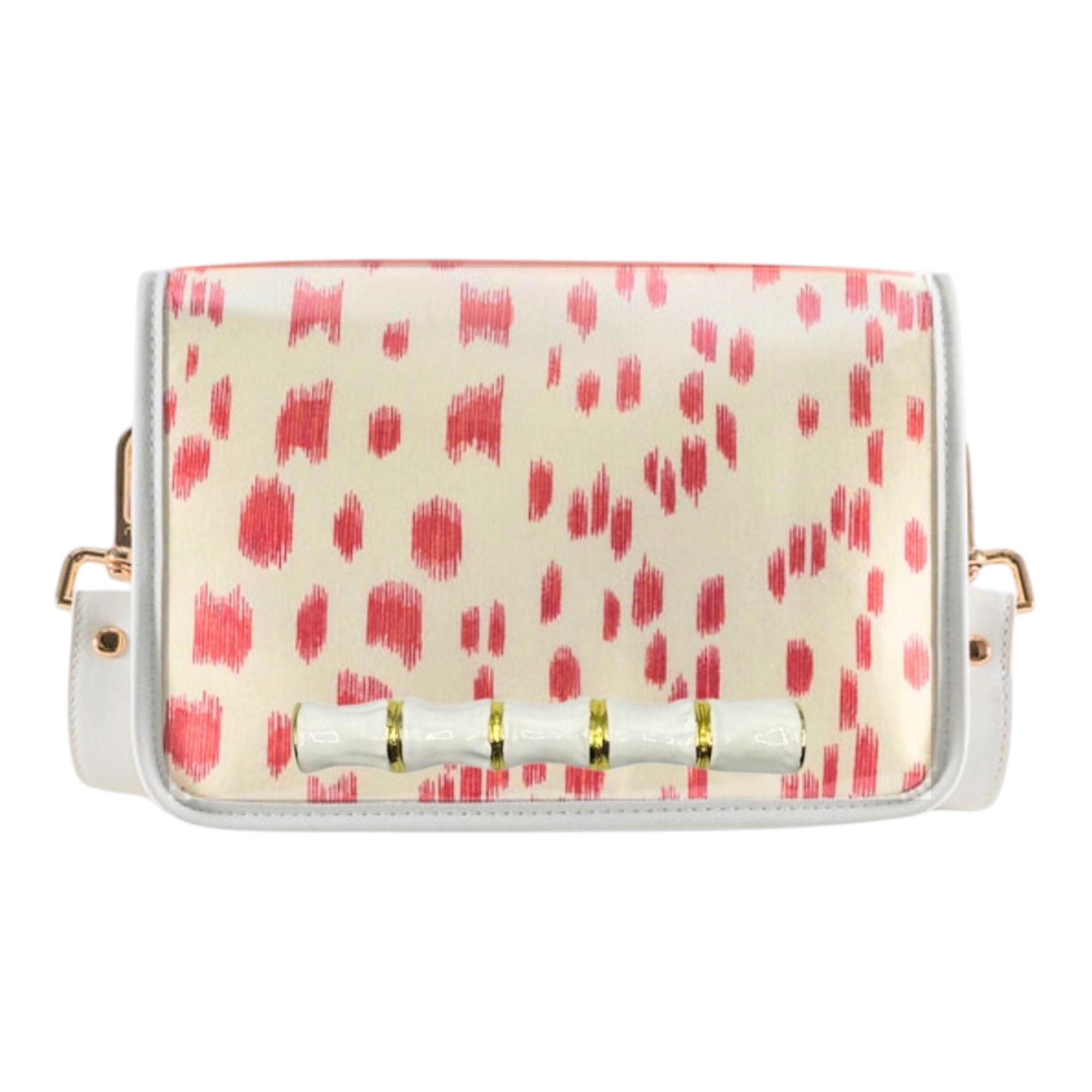Pink Les Touches Clear Stadium Bag with White Bamboo Stick