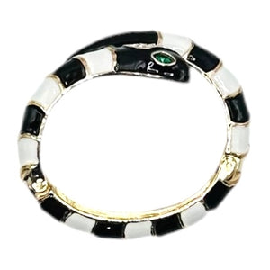 Black/white Striped Snake Cuff