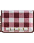 Crimson Buffalo Check Clear Stadium Bag with White Bamboo Stick