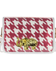 Crimson Houndstooth Clear Stadium Bag with Elephant(white trim)
