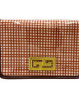 Burnt Orange Grid Clear Stadium Bag with Greek Key