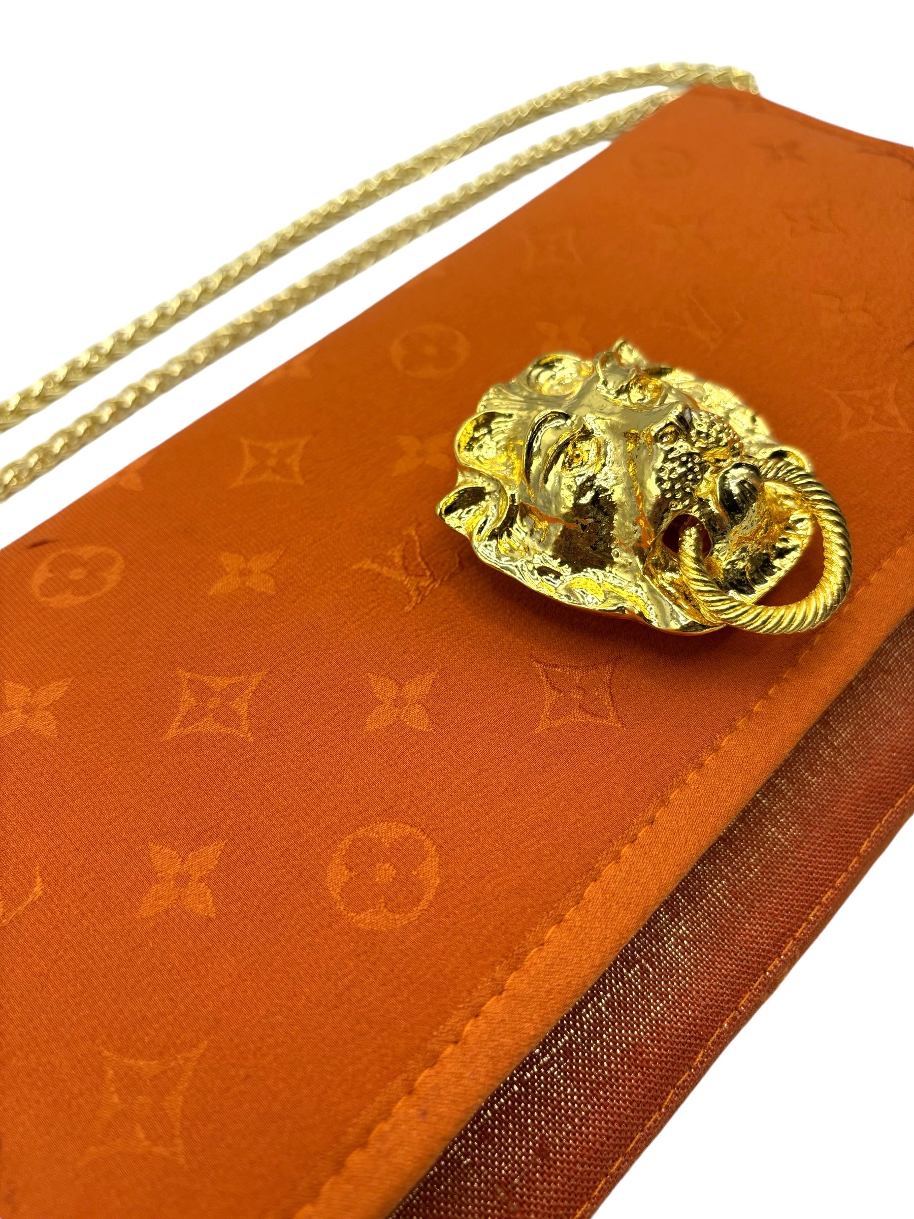 LV Burnt Sienna Logo CROSSBODY Scarf Clutch II