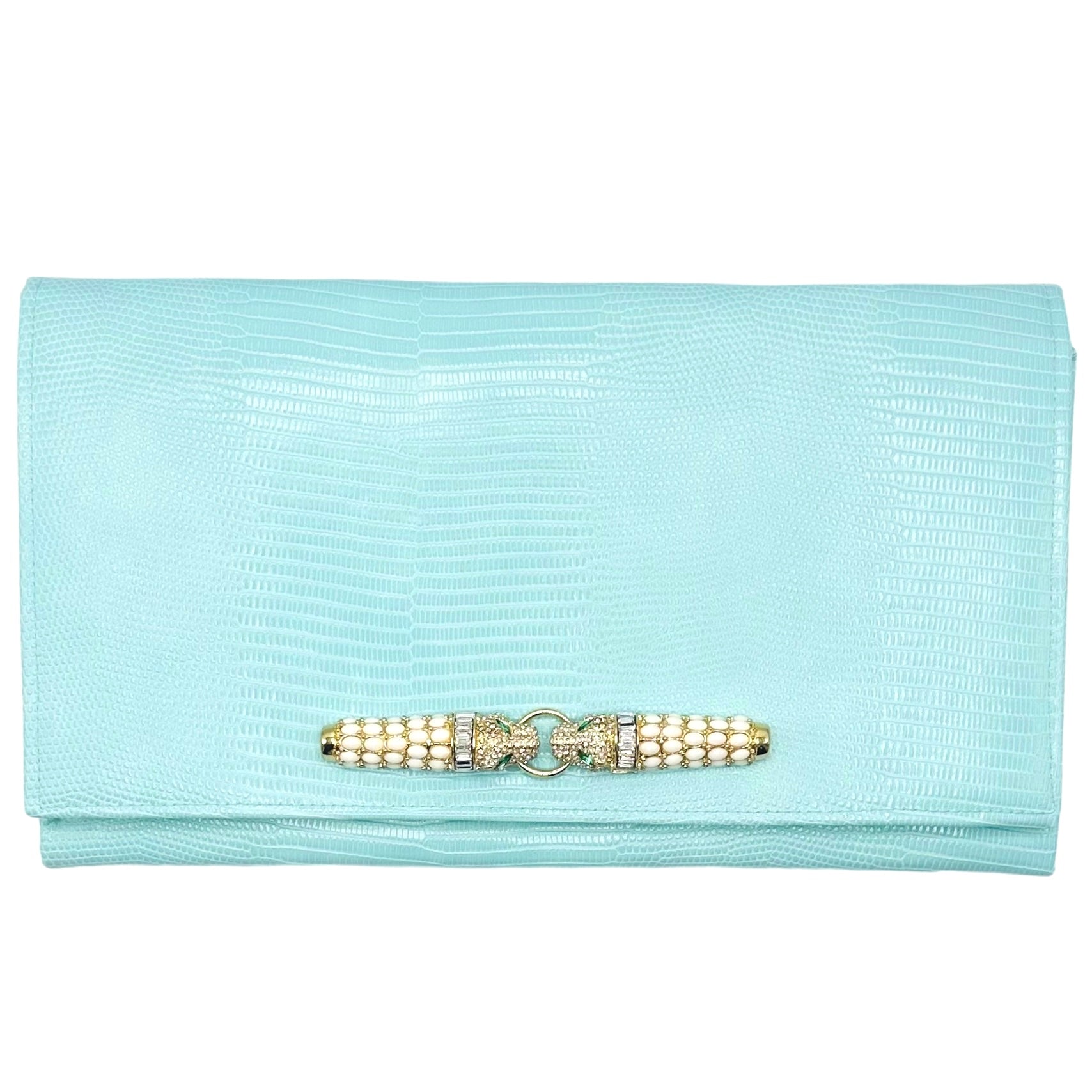 Tiffany Clutch with Smooching White Leopards