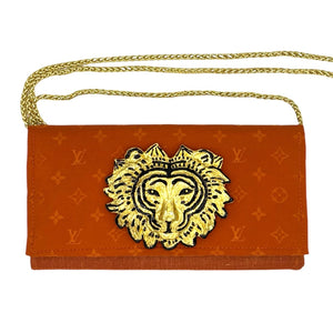 LV Burnt Sienna Logo CROSSBODY Scarf Clutch