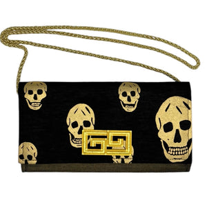 Alexander McQueen Metallic Skull CROSSBODY Scarf Clutch