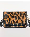 Petite Ashley Leopard Clear Stadium Bag with Black Bamboo Stick