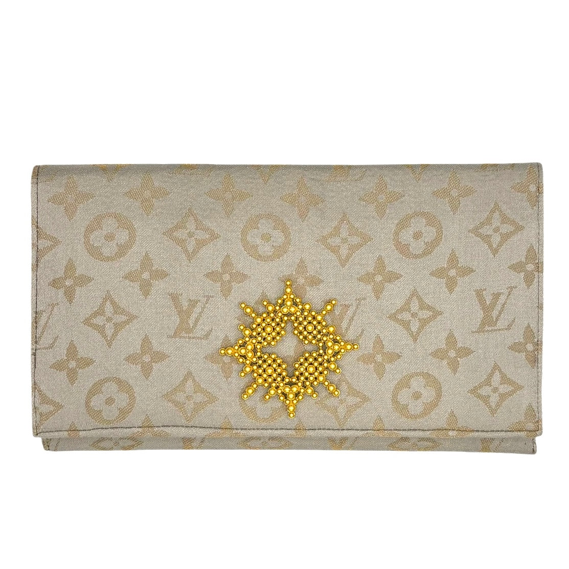 LV Metallic Logo Scarf Clutch