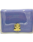 Purple Gingham Clear Stadium Bag with Frog