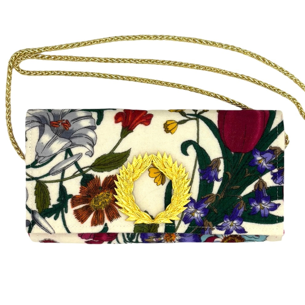 Gucci Wool Floral CROSSBODY Scarf Clutch