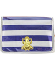Purple Stripe Clear Stadium Bag with Frog