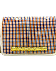 Orange and Blue Gingham Clear Stadium Bag with White Starburst