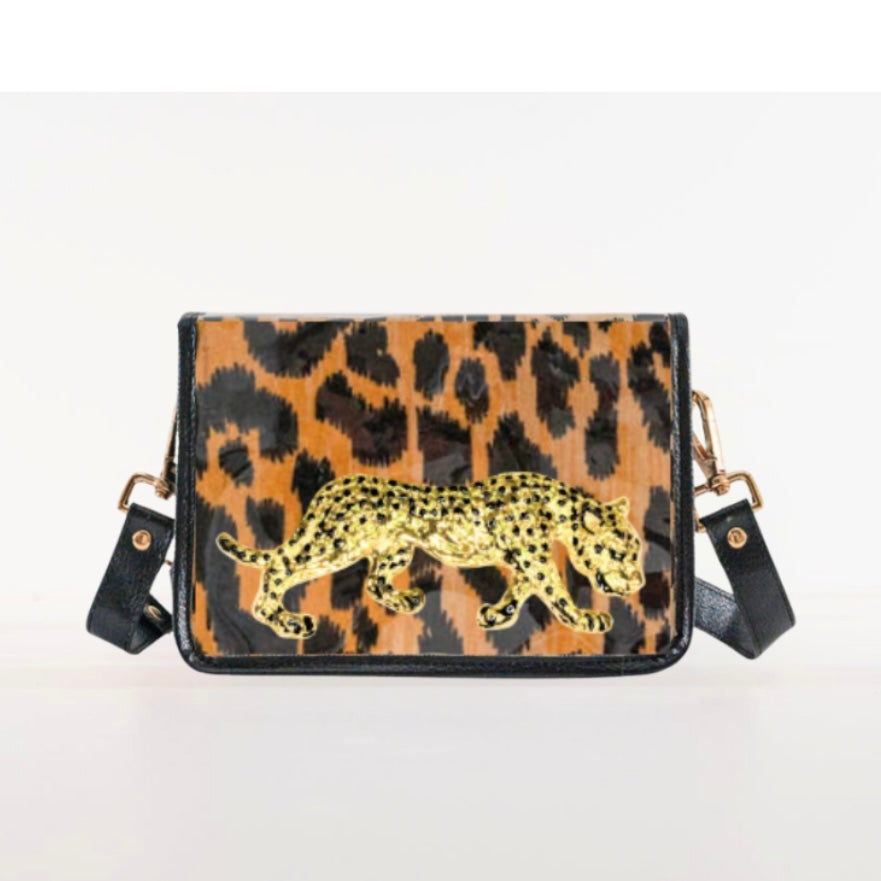 Petite Ashley Leopard Clear Stadium Bag with Leopard