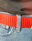 Red Leather Belt Band