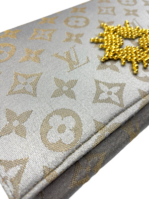 LV Metallic Logo Scarf Clutch