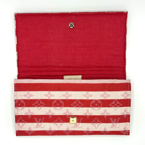 Red Stipe Logo Scarf Clutch