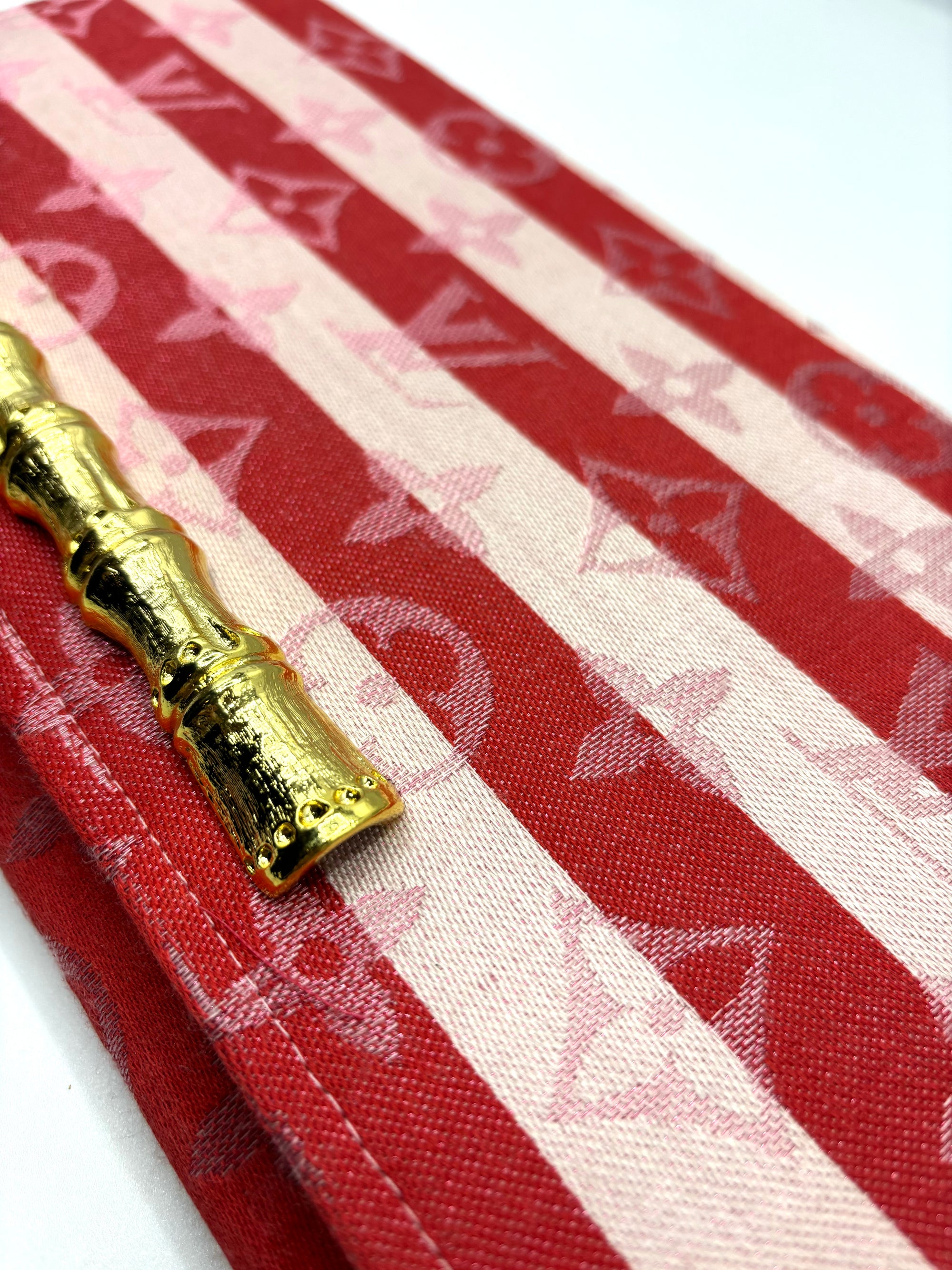 Red Stipe Logo Scarf Clutch