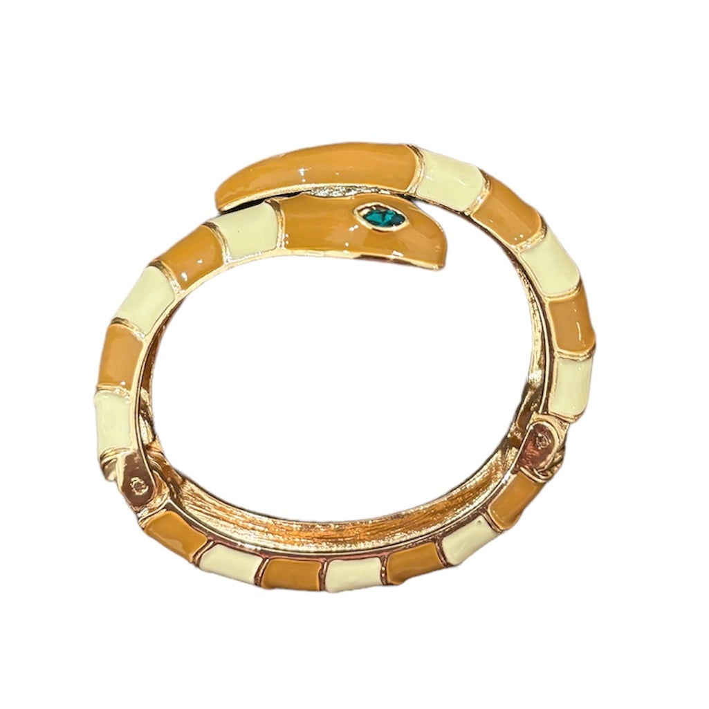 Brown/white Striped Snake Cuff