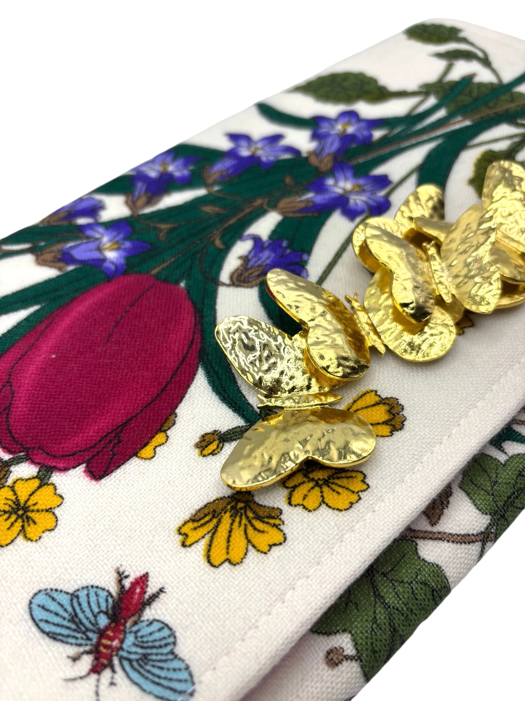 Gucci Wool Floral Scarf Clutch