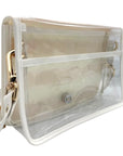 Orange and Blue Gingham Clear Stadium Bag with White Starburst