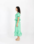 Addie Top - Green Stripe (Puff Sleeve Version)