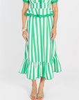 Addie Skirt - Green Stripe